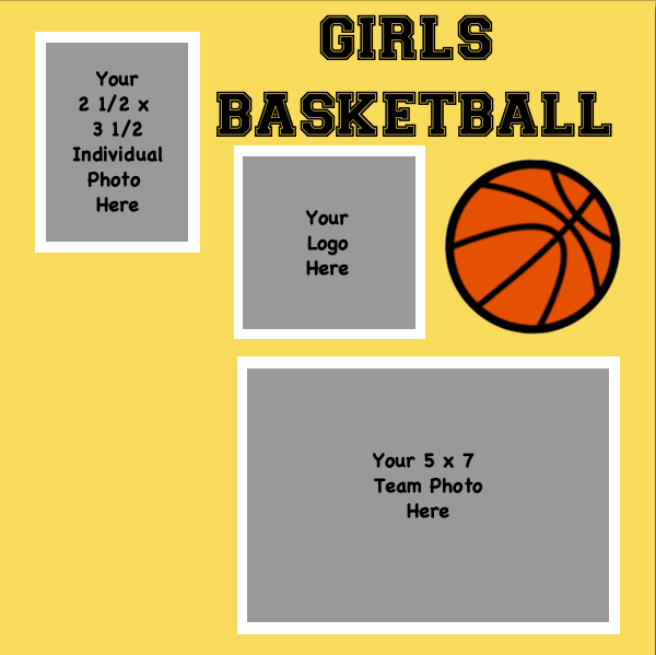 Basketball (Girls) 2 1/2 x 3 1/2 + 5 x 7