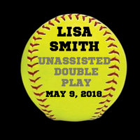 Custom Hand Painted Softball for Individual Accomplishment
