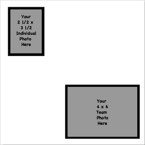 Completely Custom 2 1/2 x 3 1/2 Vert Ind + 4 x 6 Horz Team